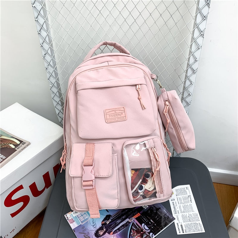 New Waterproof Nylon Backpack Men and Women Large Capacity Multi-pocket Travel Bag College Couples Schoolbag Book Mochila