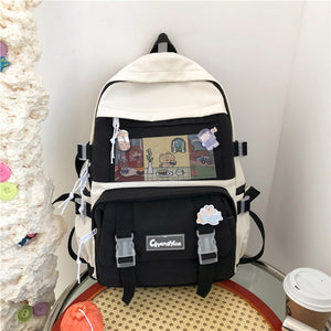 New Waterproof Nylon Women Backpack Female Multi-pocket Net Travel Bag Korean Insert Buckle Girl's Schoolbag Book Bags