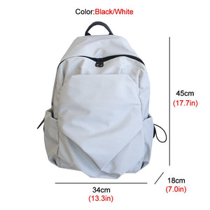 New Waterproof Nylon Women Backpack Large Capacity Solid Color Men Travel Bag Unisex College Schoolbag Laptop Backpacks