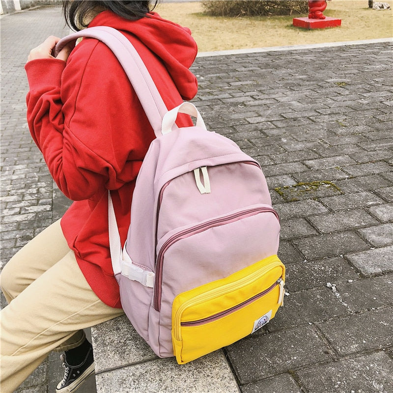 New Waterproof nylon Backpack Female Panelled Travel Back pack Girls'schoolbags for teenagers Multilayer Book bag Mochila