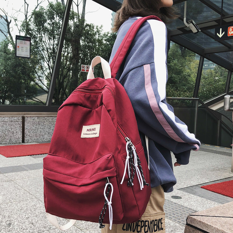 Solid color Women backpack Retro Fashion Waterproof Nylon Backpack School Bags For Teenagers Mochilas Travel Backpacks