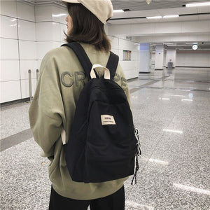 Solid color Women backpack Retro Fashion Waterproof Nylon Backpack School Bags For Teenagers Mochilas Travel Backpacks