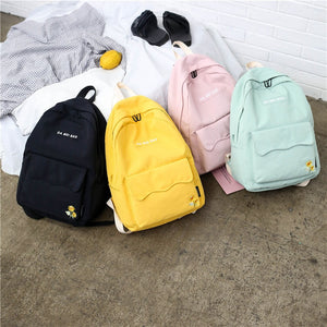 Sunflower embroidery Women Backpack Lovely girl School Backpacks  For Teenagers Female Nylon waterproof Bookbag Mochilas