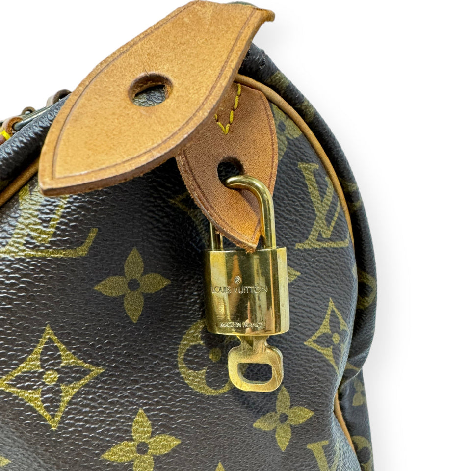 Speedy 30 Handbag Luxury Designer By Louis Vuitton  Size: Medium