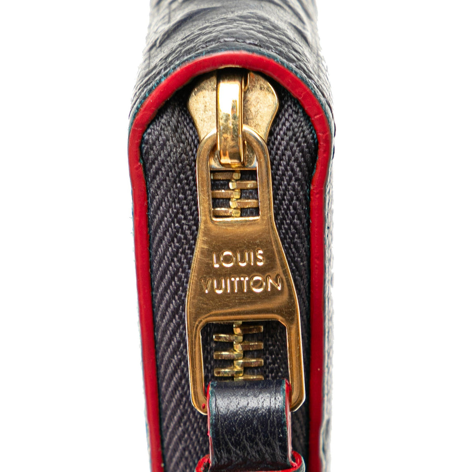 Blue Louis Vuitton Monogram Empreinte Zippy Long Wallet