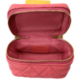 CHANEL Vanity Case Small Leather Crossbody Bag Pink