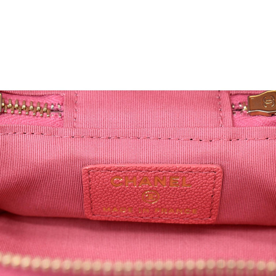 CHANEL Vanity Case Small Leather Crossbody Bag Pink