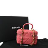 CHANEL Vanity Case Small Leather Crossbody Bag Pink