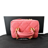 CHANEL Vanity Case Small Leather Crossbody Bag Pink