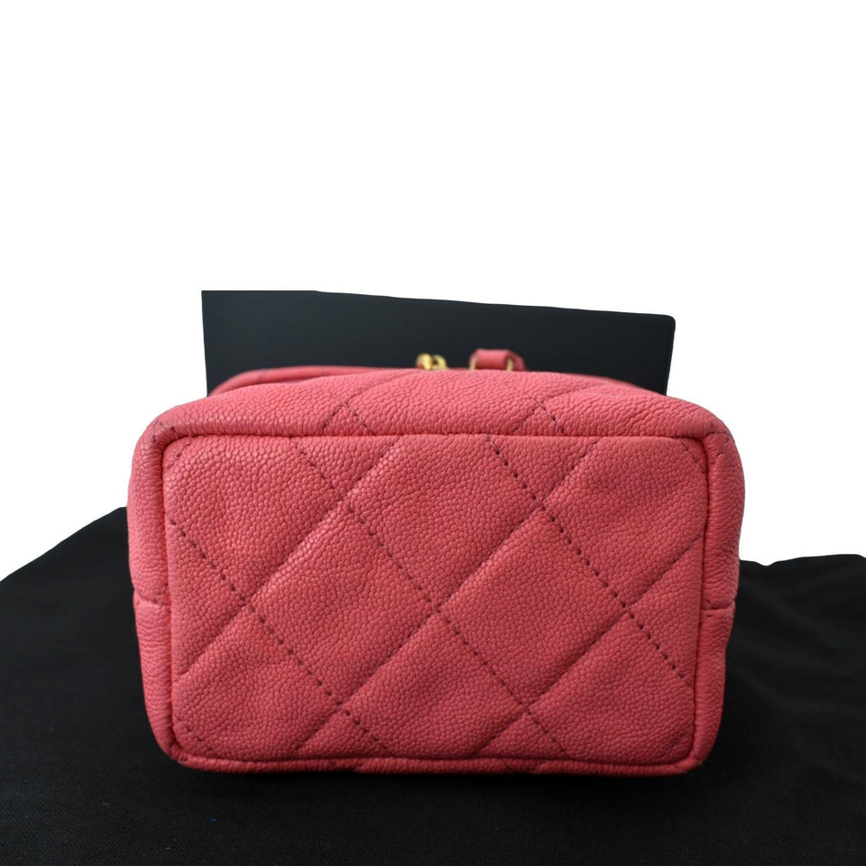 CHANEL Vanity Case Small Leather Crossbody Bag Pink