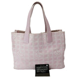 CHANEL CC Logo Travel Line Large Nylon Tote Bag Light Pink