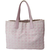 CHANEL CC Logo Travel Line Large Nylon Tote Bag Light Pink
