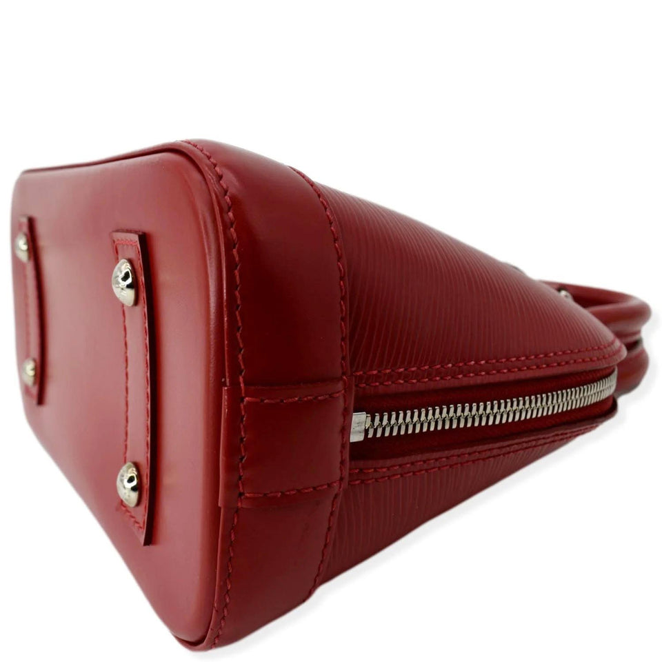 LOUIS VUITTON Alma BB Epi Leather Satchel Crossbody Bag Red