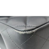 CHANEL Classic Jumbo Double Flap Lambskin Leather Shoulder Bag Dark Gray