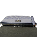 CHANEL Small Vintage Mademoiselle Leather Cosmetic Case Blue