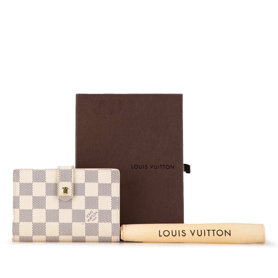 White Louis Vuitton Damier Azur French Purse Wallet
