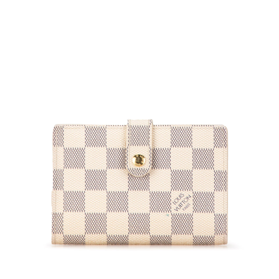 White Louis Vuitton Damier Azur French Purse Wallet