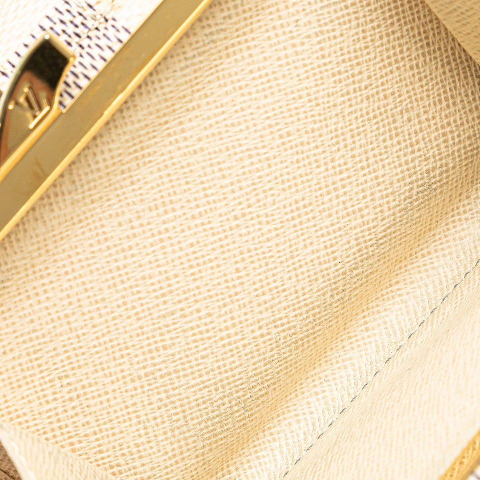 White Louis Vuitton Damier Azur French Purse Wallet