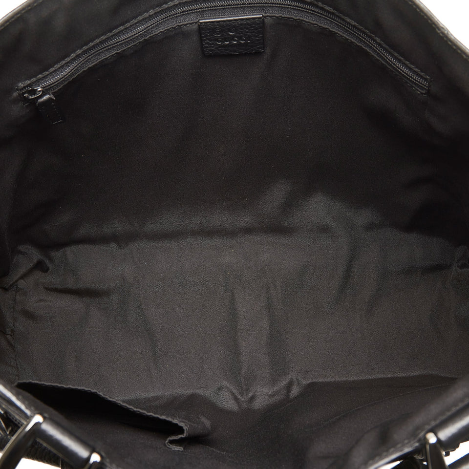 Gucci Abbey D-Ring Tote Bag Black GG Canvas