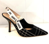 CHRISTIAN DIOR J'ADIOR CANVAS PRINTED SLINGBACK PUMPS