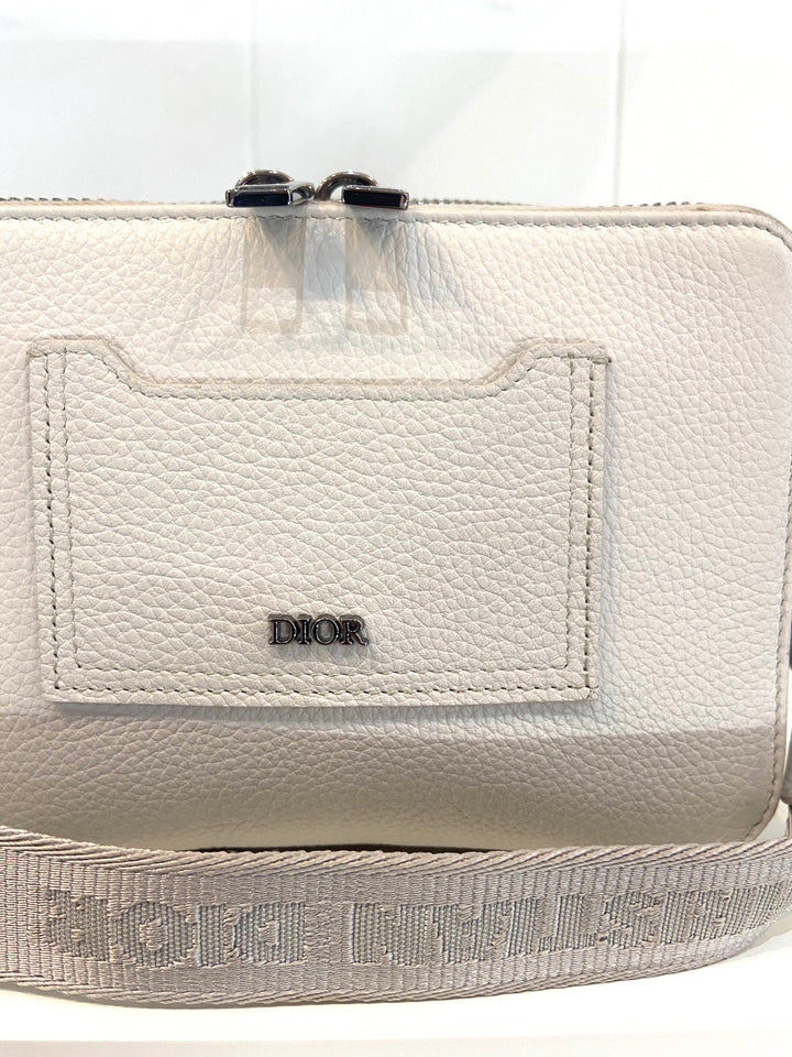 DIOR DOUBLE ZIP LEATHER CROSSBODY BAG