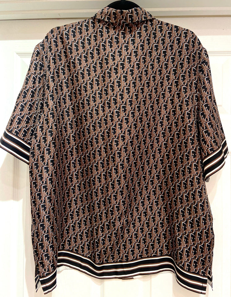 DIOR MEN'S OBLIQUE SHORT SLEEVE SHIRT