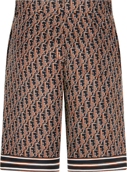 DIOR OBLIQUE MONOGRAM SILK MEN'S SHORTS