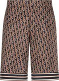 DIOR OBLIQUE MONOGRAM SILK MEN'S SHORTS