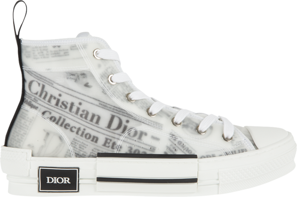 DIOR X DANIEL ARSHAM NEWSPAPER PRINT B23 HIGH TOP SNEAKERS