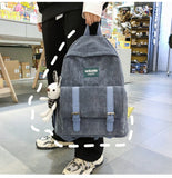 Corduroy Schoolbag Women's Backpack Winter Female Rucksack Small Book Back Bags Striped Shoulder Bags