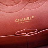 CHANEL Chevron Jumbo Rectangular Flap Quilted Leather Shoulder Bag Red (Repainted)