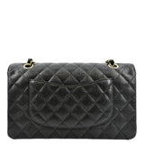 CHANEL Classic Double Flap Caviar Leather Shoulder Bag Black