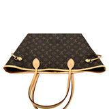 LOUIS VUITTON Neverfull MM Monogram Canvas Tote Bag Brown