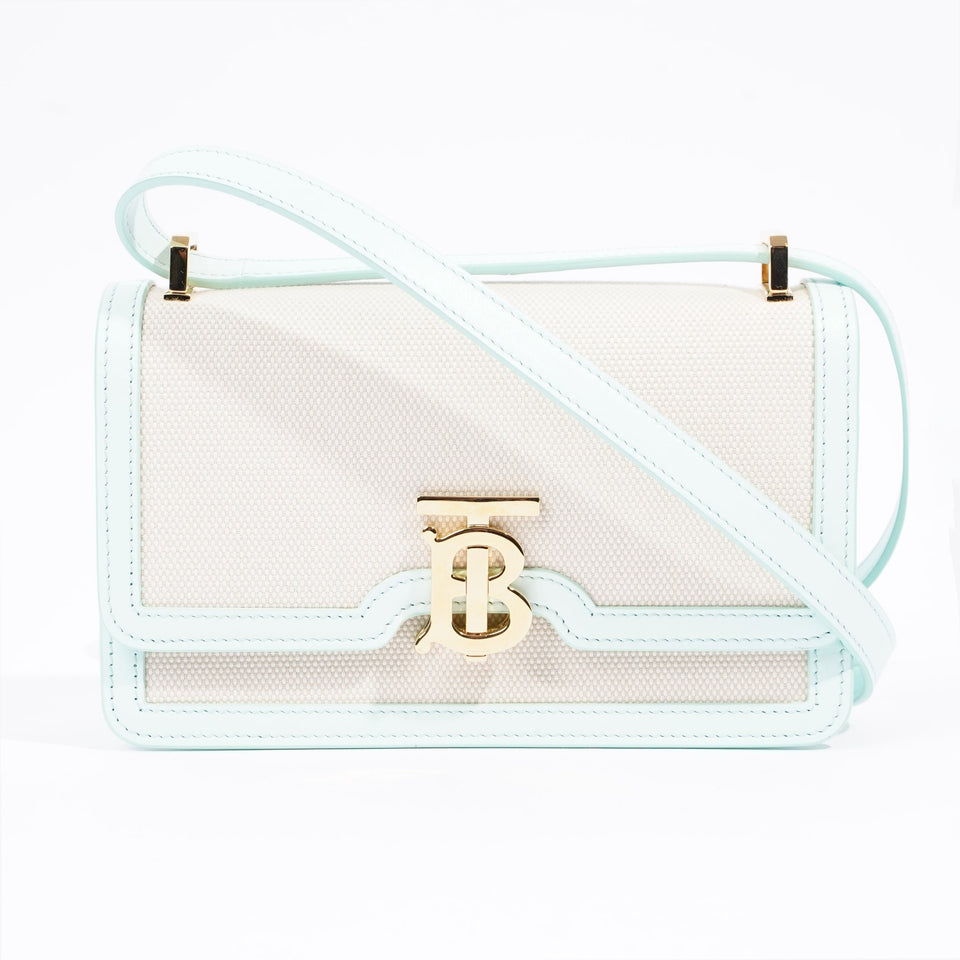Burberry TB Crossbody Bag Cotton / Canvas White / Blue Mini