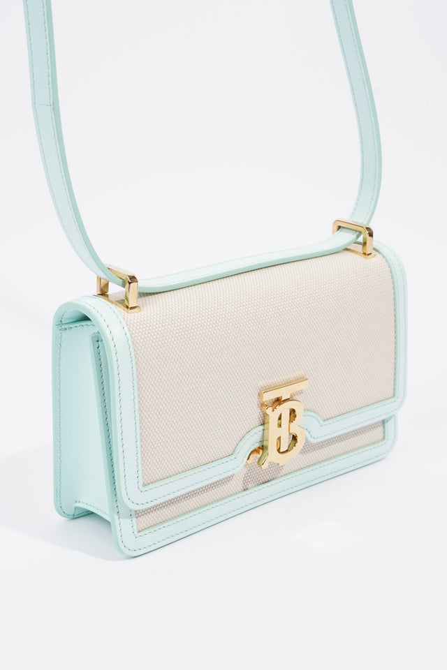Burberry TB Crossbody Bag Cotton / Canvas White / Blue Mini