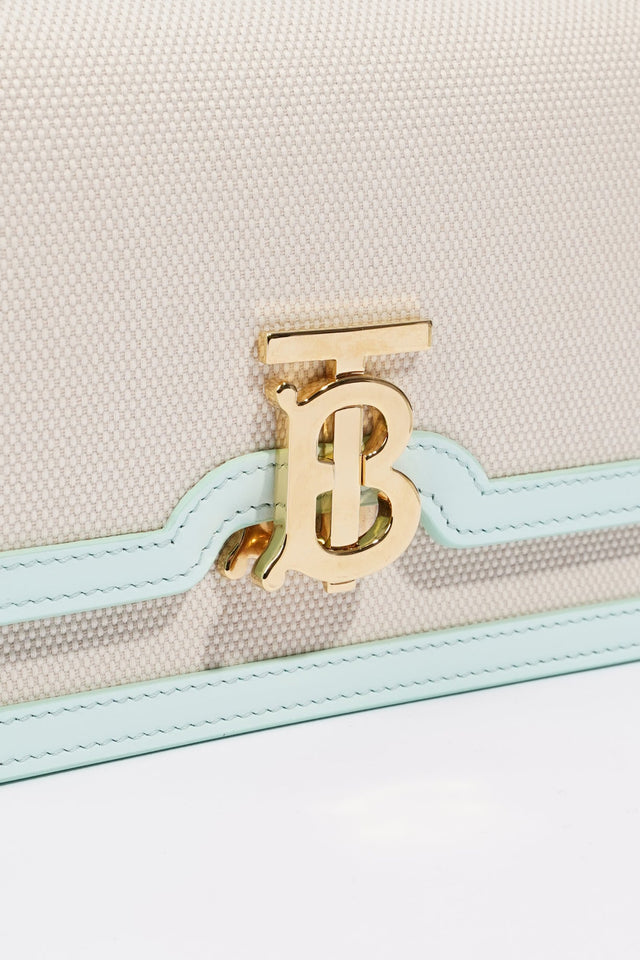 Burberry TB Crossbody Bag Cotton / Canvas White / Blue Mini