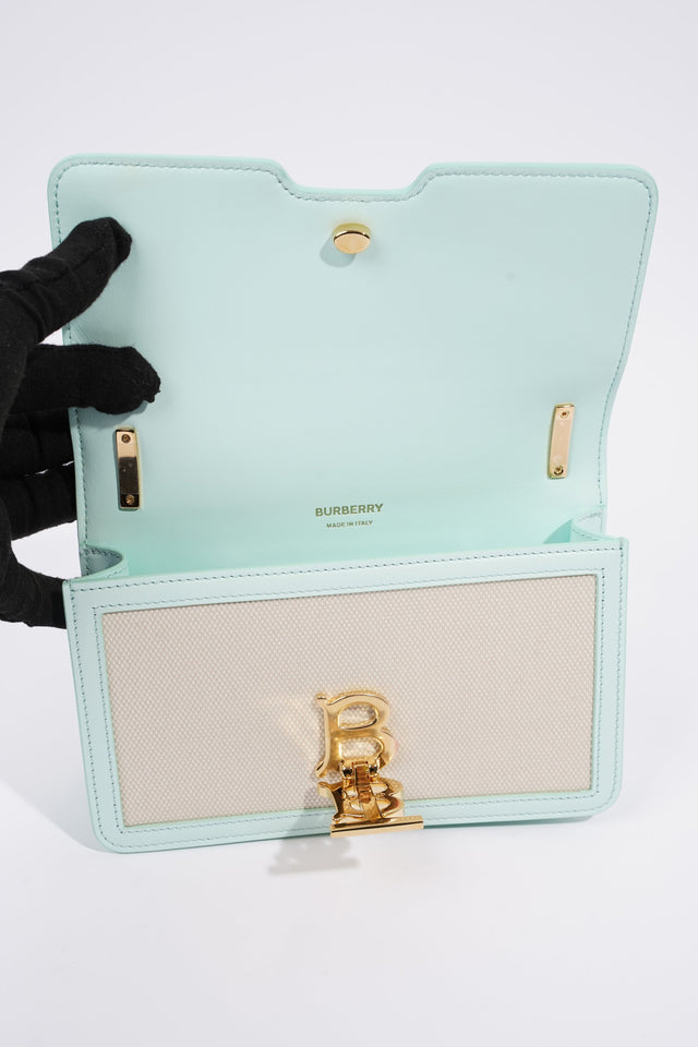 Burberry TB Crossbody Bag Cotton / Canvas White / Blue Mini