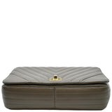 CHANEL Statement Medium Flap Quilted Chevron Crossbody Bag Khaki