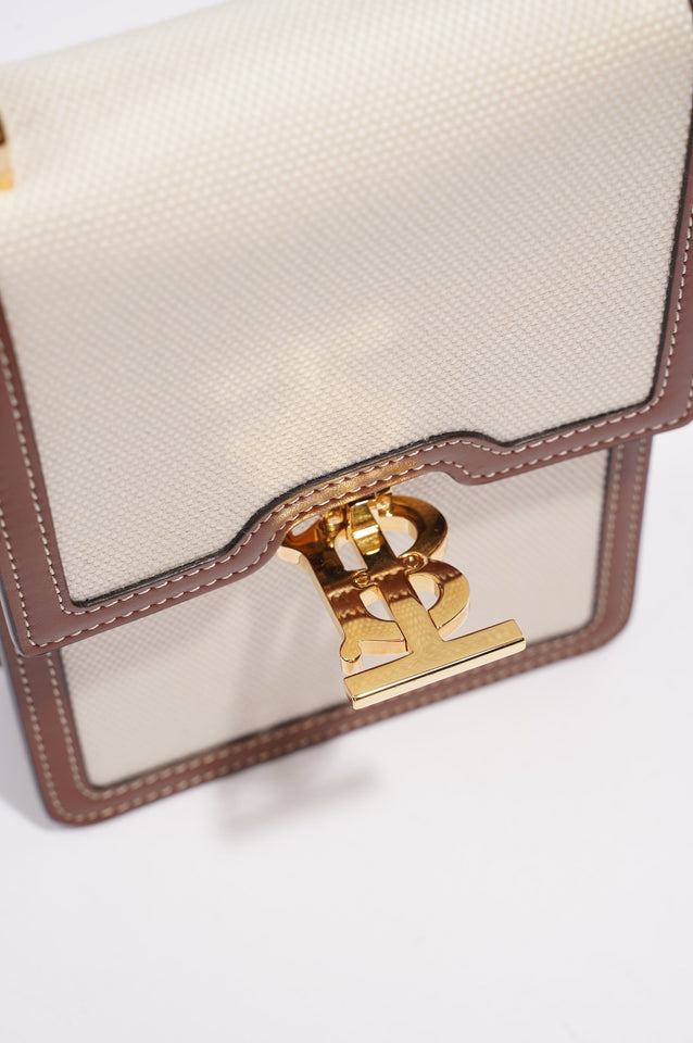 Burberry Robin Crossbody Cream / Brown Canvas / Leather