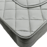 CHANEL Medium Double Flap Calfskin Leather Shoulder Bag White