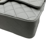 CHANEL Medium Double Flap Calfskin Leather Shoulder Bag White