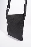 Gucci Mens GG Messenger Crossbody Black Nylon