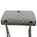 CHANEL Medium Double Flap Calfskin Leather Shoulder Bag White