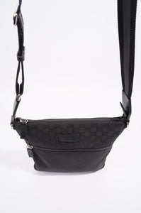 Gucci Mens GG Messenger Crossbody Black Nylon