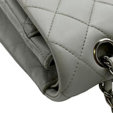 CHANEL Medium Double Flap Calfskin Leather Shoulder Bag White