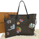 LOUIS VUITTON Neverfull Patches MM Monogram Canvas Tote Bag Brown
