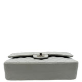 CHANEL Medium Double Flap Calfskin Leather Shoulder Bag White