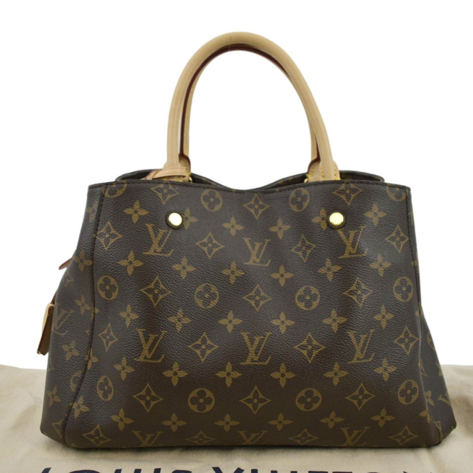 LOUIS VUITTON Montaigne MM Monogram Canvas Shoulder Bag Brown