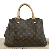 LOUIS VUITTON Montaigne MM Monogram Canvas Shoulder Bag Brown