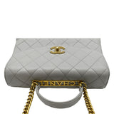 CHANEL Trendy Spirit Top Handle Quilted Leather Shoulder Bag Grey